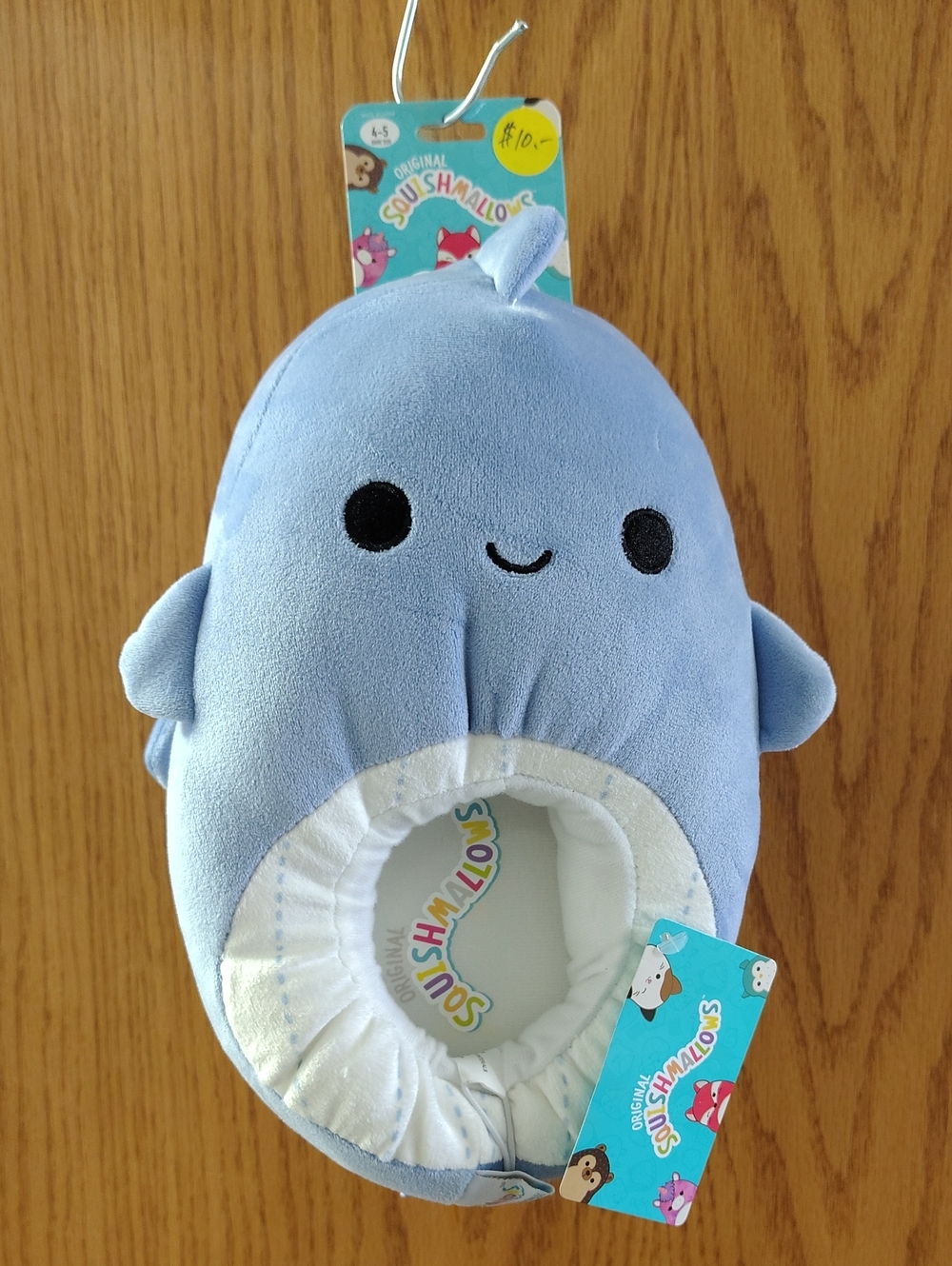 Squishmallows Light Blue Narwhal Plush Slipper